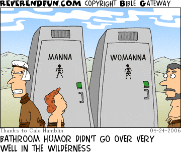 ReverendFun.com : Cartoon for Apr 24, 2006: "Bathroom Humor"